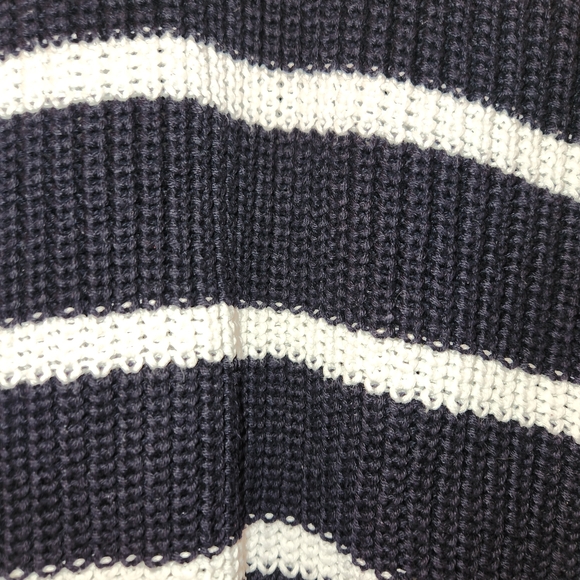 Adyson Parker Black/White Stripe 3 Button Collared Sweater Size S Drop Shoulder - Picture 5 of 10
